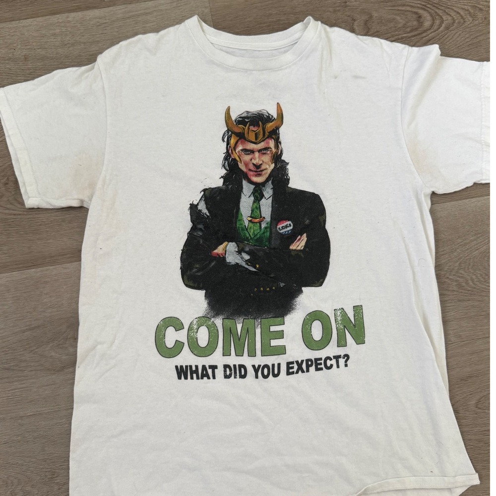 Marvel Studios Loki President Loki Graphic T-Shirt White Large MCU Disney Plus